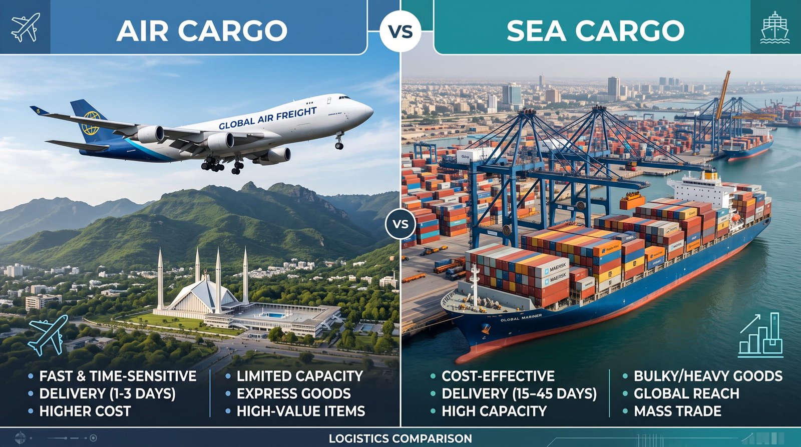 Air Cargo vs Sea Cargo from Islamabad: Which One Should You Choose?